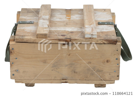 Ammunition crate isolated on white 118664121