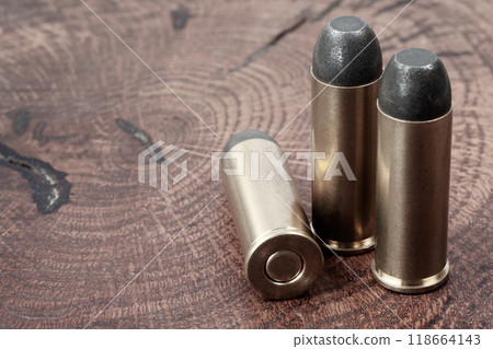 Old West era Long Colt .45 caliber revolver cartridges 118664143