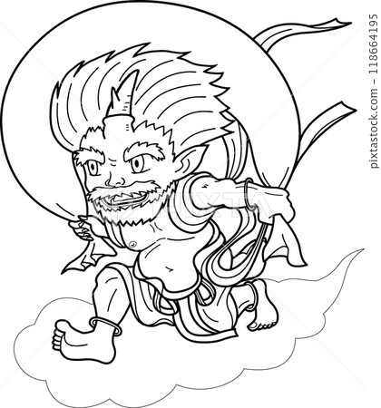 變形風神(著色書風格白描) 變形風神(著色書風格白描) 118664195