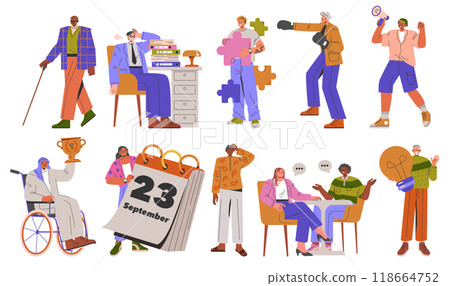 Diversity Businessman Set. Inclusive professional scenarios showcasing teamwork, achievement, and corporate activities. Office, sports, and casual events. Vector illustration. Diversity Businessman Set. Inclusive professional scenarios showcasing teamwork, achievement, and corporate activities. Office, sports, and casual events. Vector illustration. 118664752