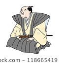Samurai (sitting upright) - from Illustrated Guide to Famous Places of Edo 118665419