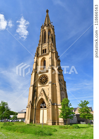 Metz, France. The tower of the Garrison Temple. Photo taken on May 10, 2024. 118666563