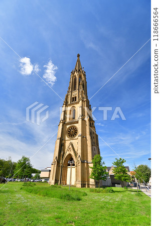 Metz, France. The tower of the Garrison Temple. Photo taken on May 10, 2024. 118666564