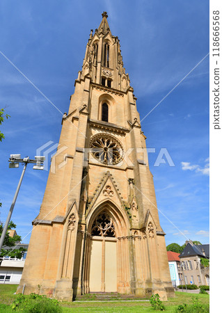 Metz, France. The tower of the Garrison Temple. Photo taken on May 10, 2024. Metz, France. The tower of the Garrison Temple. Photo taken on May 10, 2024. 118666568