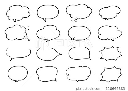 Simple speech bubble set, thick line Simple speech bubble set, thick line 118666883