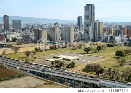 從大阪歷史館看到的浪速宮遺址，大阪 118667254