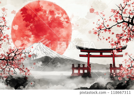 日本墨水畫藝術 日本墨水畫藝術 118667311