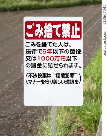 禁止亂丟垃圾的標誌 118667343