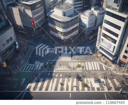 遊戲背景：現代城市景觀，Bild 十字路口的主要街道 118667485