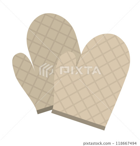 稱為連指手套的手套形隔熱墊的插圖 118667494