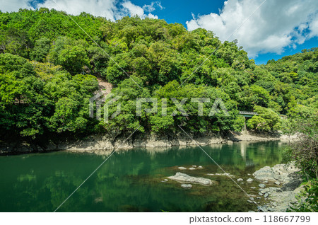 Scenery of the upstream of the Uji River, Uji City, Kyoto Prefecture 118667799