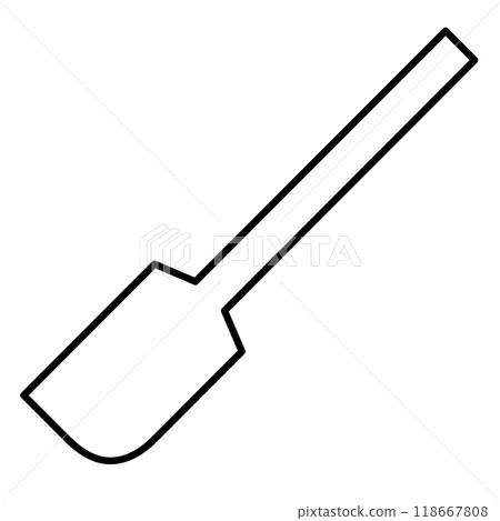 Illustration of a cooking utensil called a rubber spatula 118667808