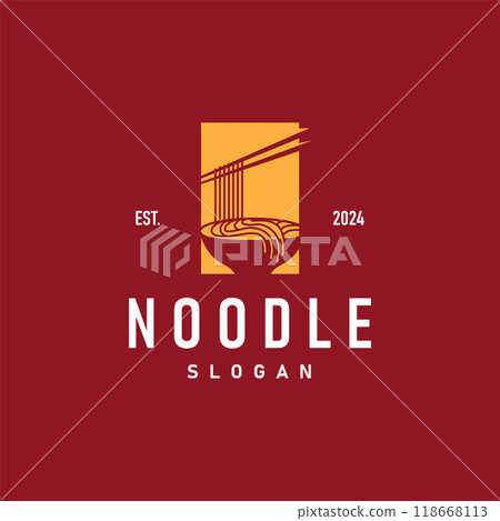 Noodle Logo, Ramen Vector, Chinese Food, Fast Food Restaurant Brand Design, Product Brand, Cafe, Company Logo 118668113