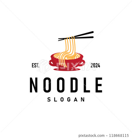 Noodle Logo, Ramen Vector, Chinese Food, Fast Food Restaurant Brand Design, Product Brand, Cafe, Company Logo 118668115