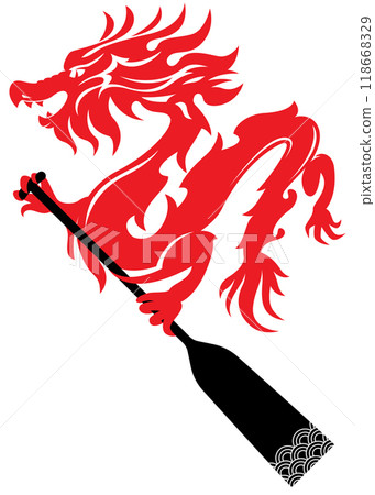 Dragon holding the Oar, Dragon boat racing vector illustration Dragon holding the Oar, Dragon boat racing vector illustration 118668329