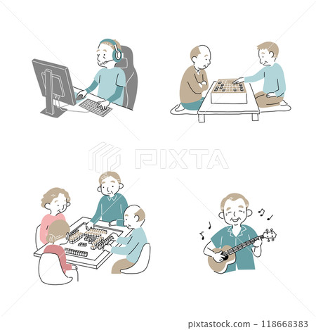 Seniors enjoying hobbies 6 118668383