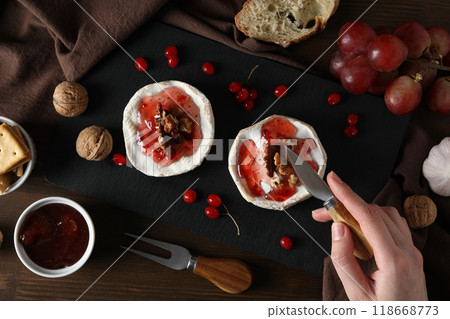 Camembert cheese, concept of tasty and delicious food 118668773