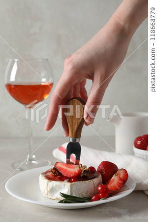 Camembert cheese, concept of tasty and delicious food 118668779