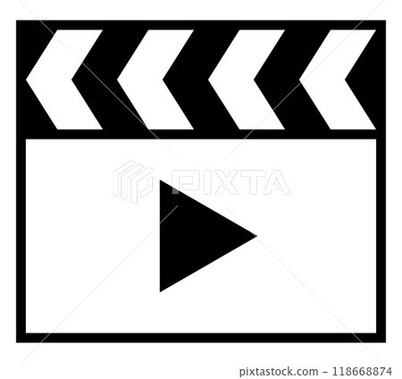 Clapperboard play mark black Clapperboard play mark black 118668874
