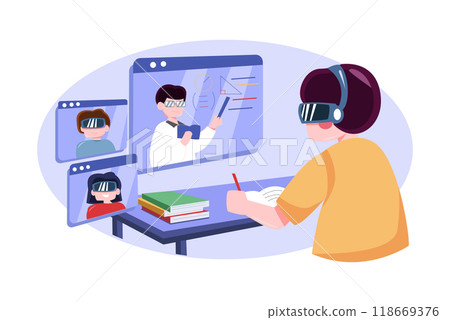 Students Using VR Tools For The Study Students Using VR Tools For The Study 118669376