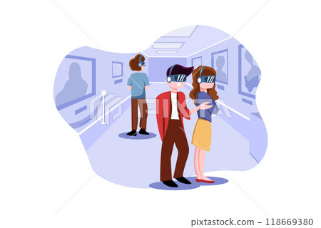 Man Looking At NFT Art Using VR 118669380