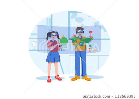 Students Using VR Tools For The Study 118669395