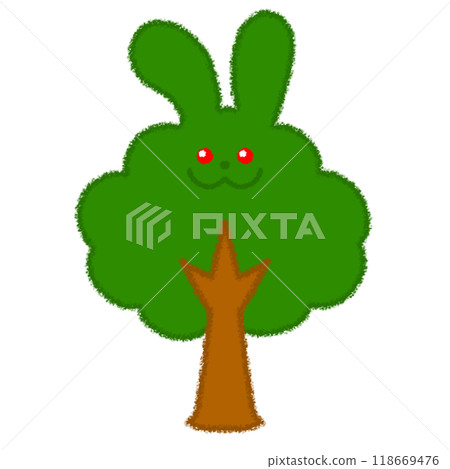 Illustration of a rabbit transformed into a tree Illustration of a rabbit transformed into a tree 118669476