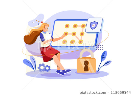 identity Security Illustration concept on a white background 118669544