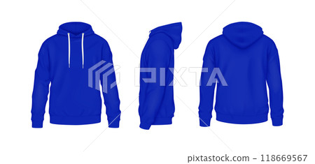 Blue soft hoodies with mockup design illustration set Blue soft hoodies with mockup design illustration set 118669567