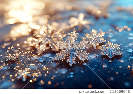 冬季閃光背景與雪花 118669646