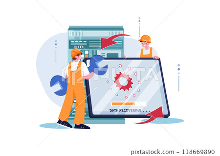 Authentication Security Illustration concept on a white background 118669890