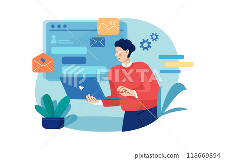 Authentication Security Illustration concept on a white background 118669894