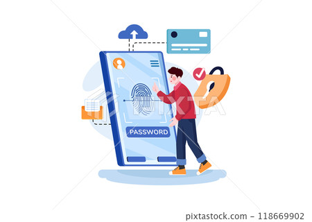 Authentication Security Illustration concept on a white background Authentication Security Illustration concept on a white background 118669902