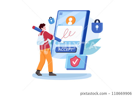 Authentication Security Illustration concept on a white background Authentication Security Illustration concept on a white background 118669906