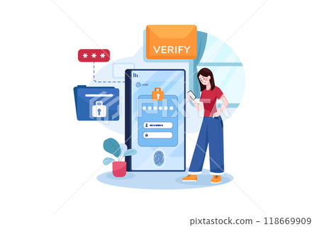 Authentication Security Illustration concept on a white background 118669909