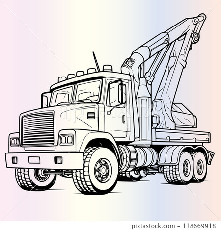 Engineering Vehicle Truck Coloring Pages Drawing for Kids 118669918