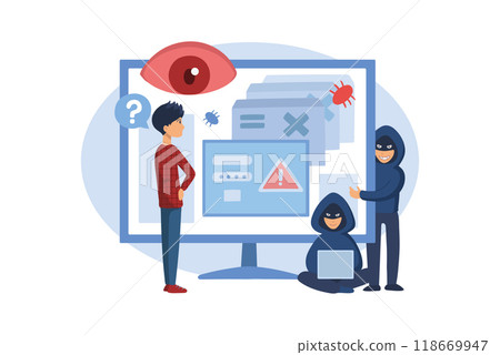 Computer Spyware Attack 118669947
