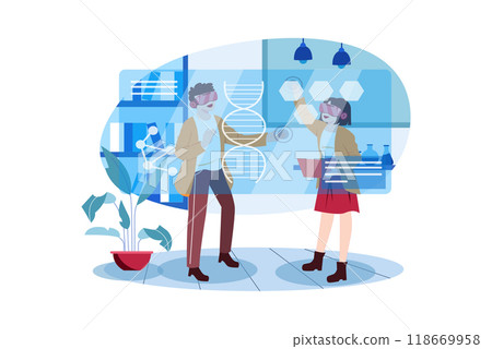 Students Using VR Tools For The Study 118669958