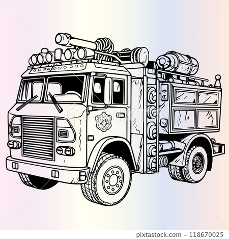 Firetruck Coloring Page For Kid Firetruck Coloring Page For Kid 118670025