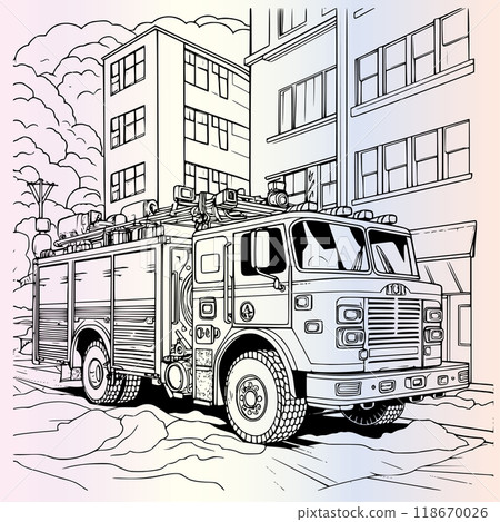 Firetruck Coloring Page For Kid Firetruck Coloring Page For Kid 118670026