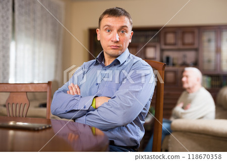 Man having problems in relationship with father Man having problems in relationship with father 118670358