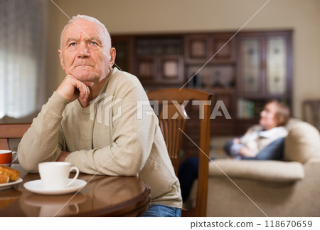 Elderly man having problems in relationship with spouse 118670659