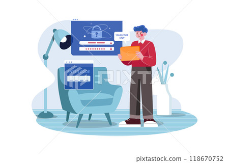 Authentication Security Illustration concept on a white background Authentication Security Illustration concept on a white background 118670752