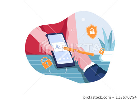 Authentication Security Illustration concept on a white background Authentication Security Illustration concept on a white background 118670754