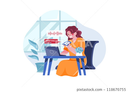 Authentication Security Illustration concept on a white background 118670755