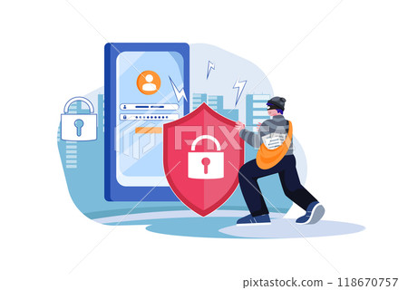 Authentication Security Illustration concept on a white background 118670757