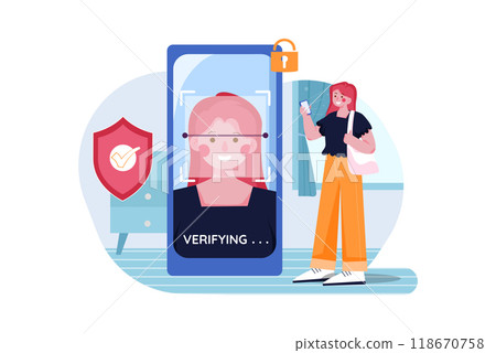 Authentication Security Illustration concept on a white background Authentication Security Illustration concept on a white background 118670758