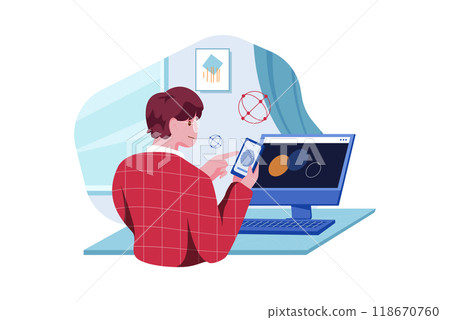 Authentication Security Illustration concept on a white background Authentication Security Illustration concept on a white background 118670760
