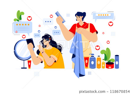 Women Giving Feedback For The Hair Salon Service 118670854