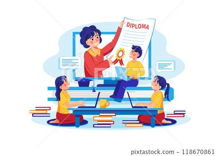 Students Studying In Online Degree Program Students Studying In Online Degree Program 118670861